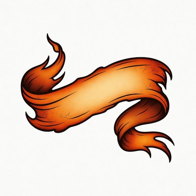 Blank orange ribbon banner