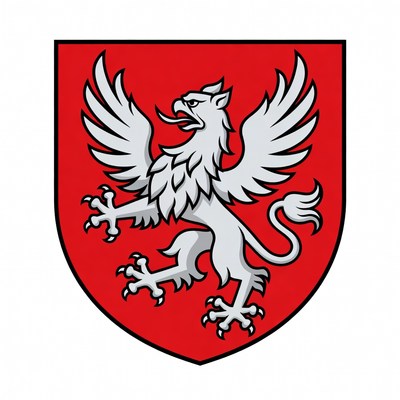 White Gryphon on Red Shield