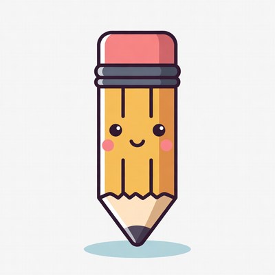 Cute kawaii pencil illustration