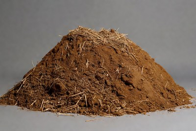 Pile of dirt with straw