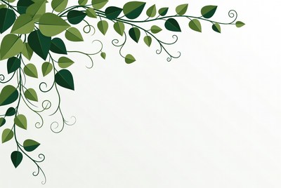 Green Leaf Vines Corner Illustration