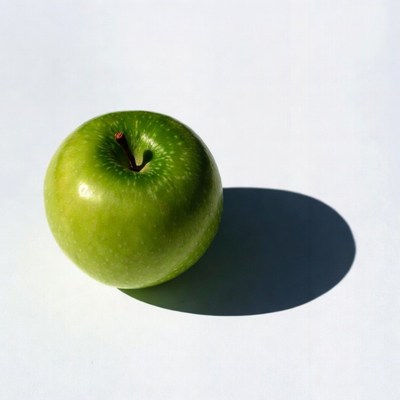 Green apple with shadow