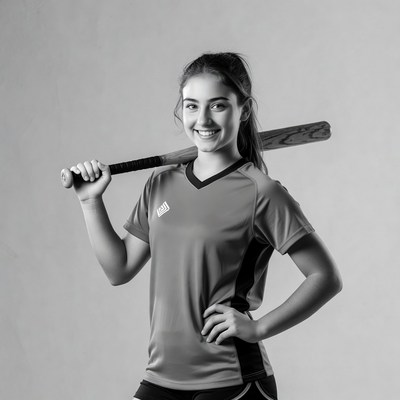 Girl holding baseball bat