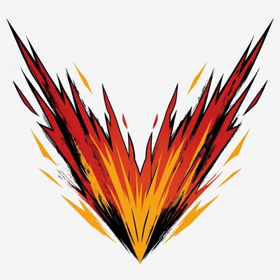 Red Flame Wings Illustration