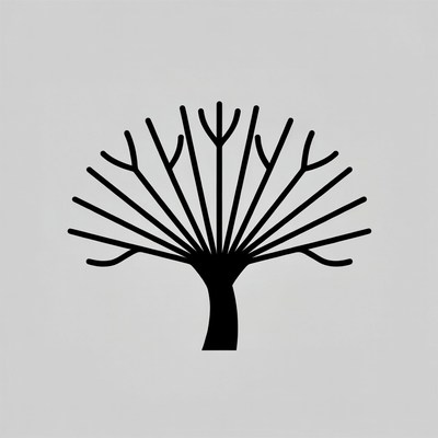 Black silhouette tree illustration