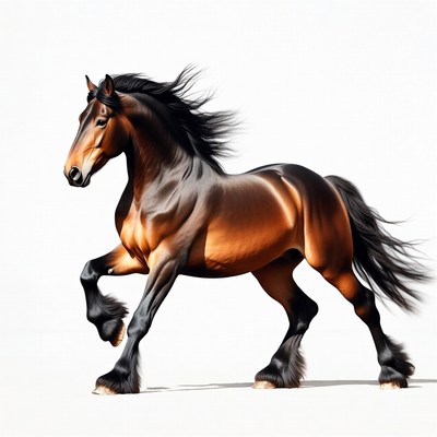 Black Friesian Horse Galloping