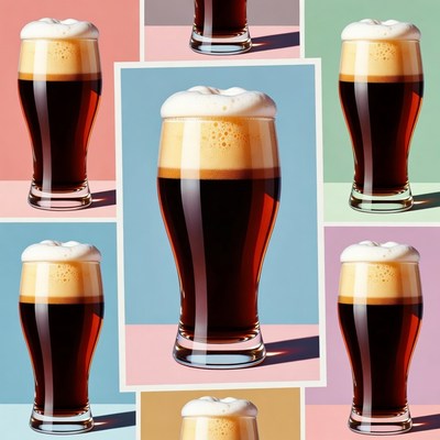 Multiple Beer Glasses with Foam