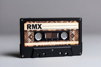 RMXX Cassette Tape on Gray Background