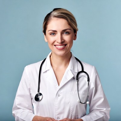 Smiling female doctor with stethoscope