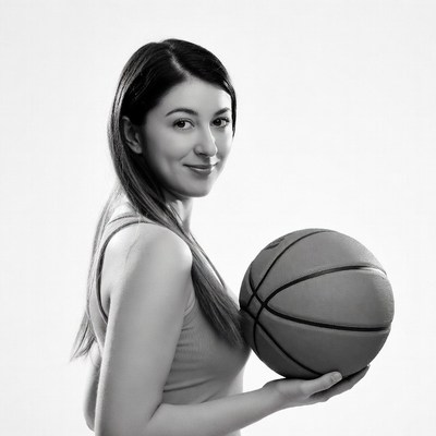 Woman holding basketball