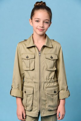 Girl in khaki safari jacket
