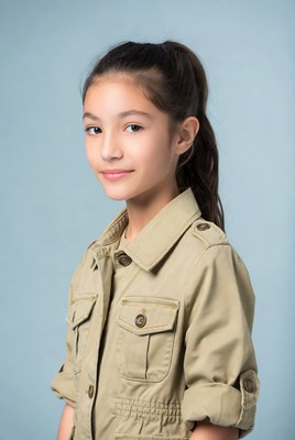 Asian girl in khaki jacket