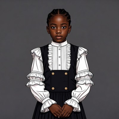 African-American girl in Victorian dress