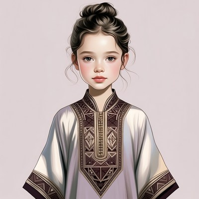 Girl in traditional embroidered robe