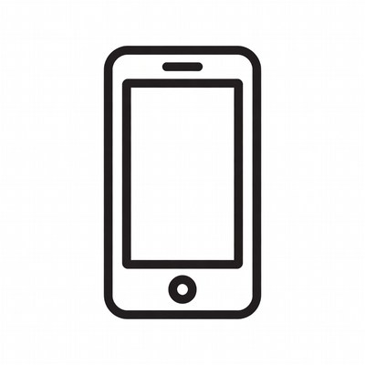 Black line smartphone icon