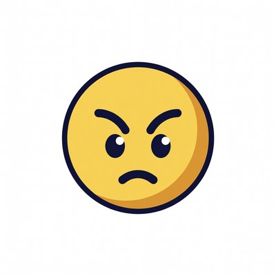 Angry Yellow Emoji Face