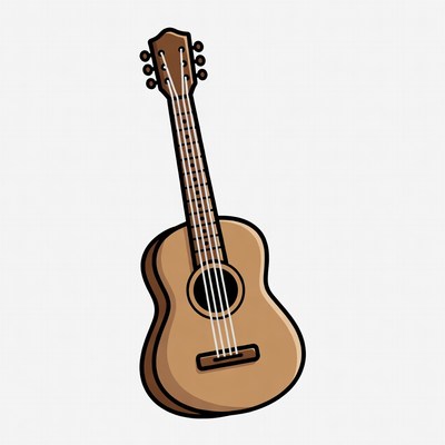 Cartoon Ukulele Guitar Illustration