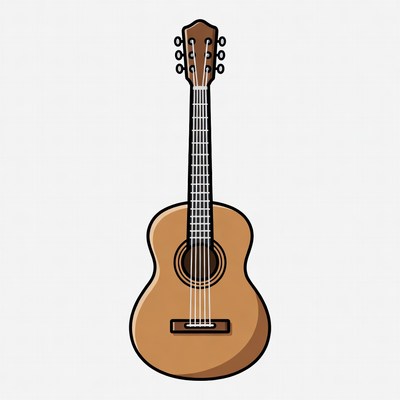 Classical Acoustic Guitar Illustration