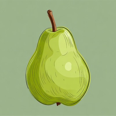 Green pear illustration