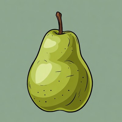 Green pear illustration