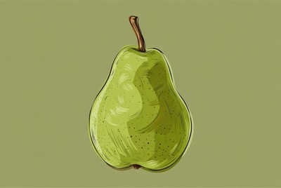 Green pear illustration
