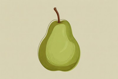 Green pear illustration