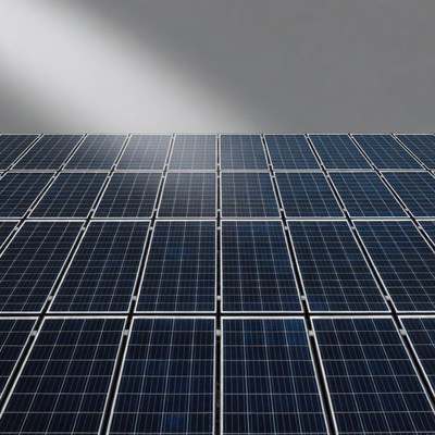 Solar Panels Array Overhead View