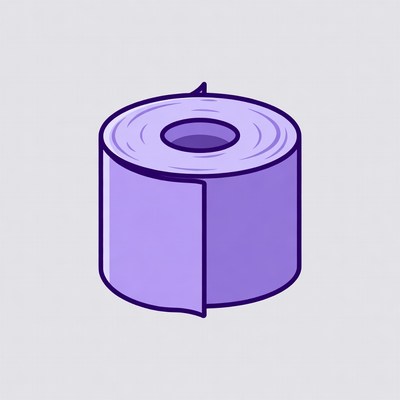 Purple toilet paper roll illustration
