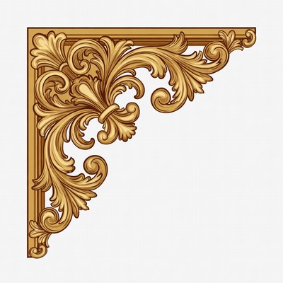 Golden Ornate Corner Border Illustration