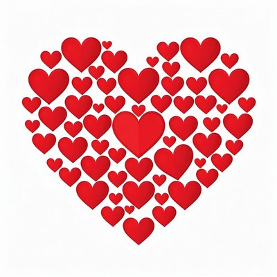 Red Heart Shape from Small Hearts