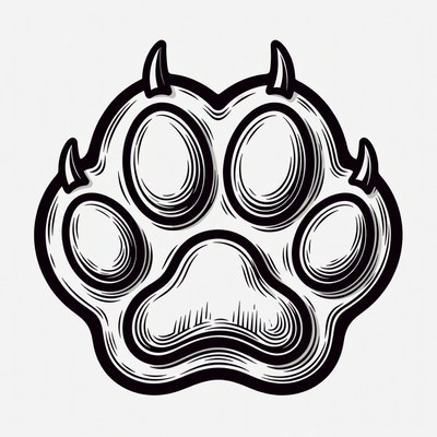 Wolf Paw Print Illustration