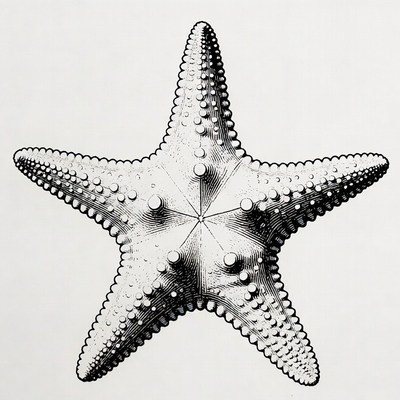 Starfish illustration on white background