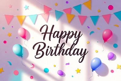 Happy Birthday Balloons and Banners
