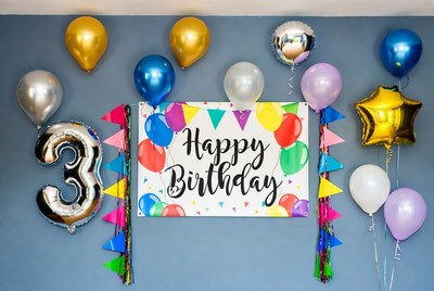 Happy 3rd Birthday Balloon Wall