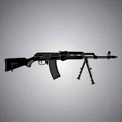 AK-74 Machine Gun with Bipod