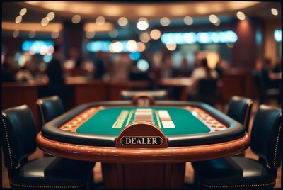 Poker Table with Dealer Sign