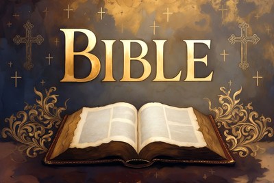 Open Golden Bible Illustration