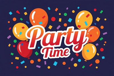 Party Time Balloons Illustration