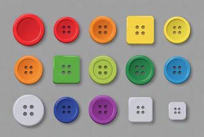 Colorful Buttons Set Illustration