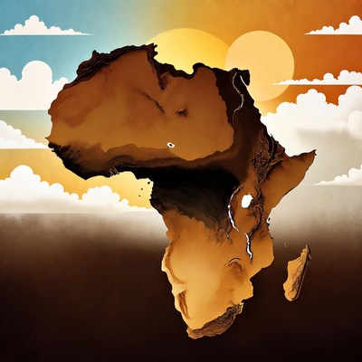 Africa Continent Sunset Illustration