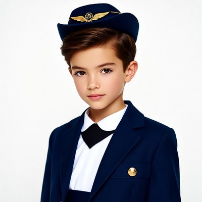 Boy in pilot uniform