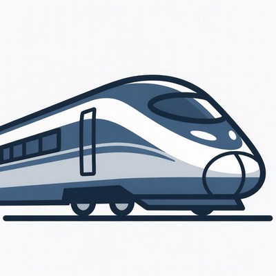 Blue High-Speed Train Illustration