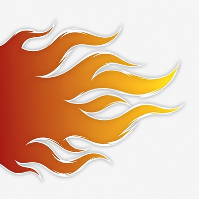 Fiery Flames on Transparent Background