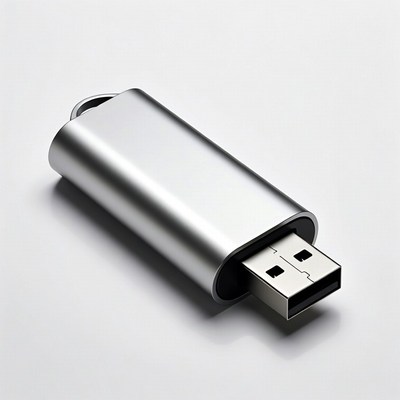 Silver USB flash drive
