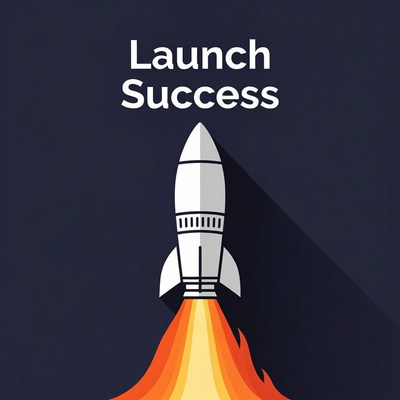 Launch Success Rocket Illustration