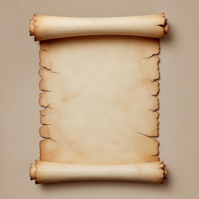Rolled Ancient Parchment Scroll