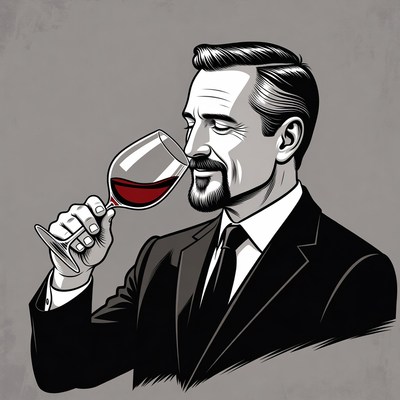 Man sipping red wine
