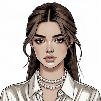 Beautiful woman with pearl necklace