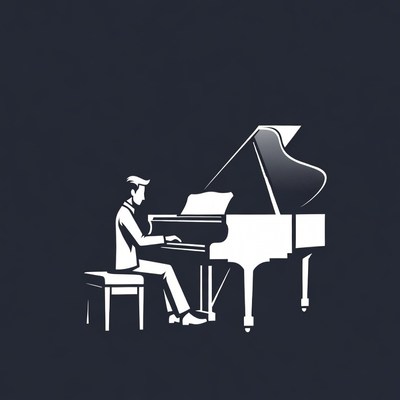 Man playing grand piano