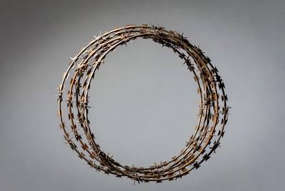 Rusty barbed wire circle